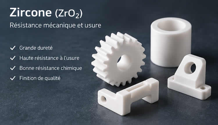 Pièces techniques en zircone fabriquées par impression 3D