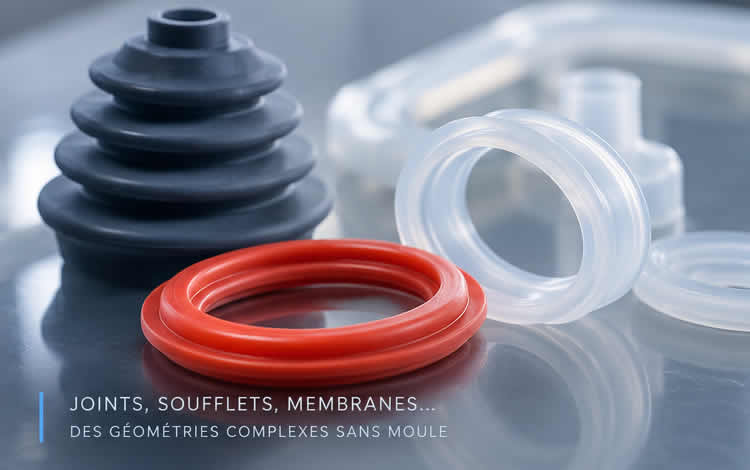 Pièces techniques en silicone fabriquées par impression 3D